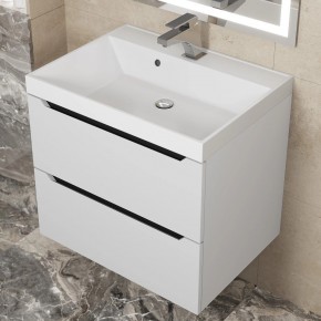 Тумба под раковину Uperwood Tanos 60 см, подвесная, белая/графит в Агрызе - agryz.mebel24.online | фото 10