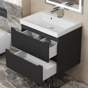Тумба под раковину Uperwood Tanos 60 см, подвесная, черная матовая в Агрызе - agryz.mebel24.online | фото 2