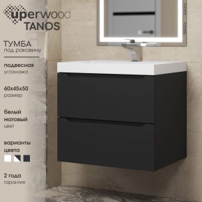 Тумба под раковину Uperwood Tanos 60 см, подвесная, черная матовая в Агрызе - agryz.mebel24.online | фото 3