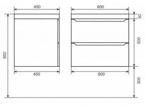 Тумба под раковину Uperwood Tanos 60 см, подвесная, черная матовая в Агрызе - agryz.mebel24.online | фото 6