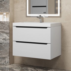 Тумба под раковину Uperwood Tanos 70 см, подвесная, белая/графит в Агрызе - agryz.mebel24.online | фото