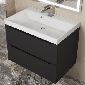 Тумба под раковину Uperwood Tanos 70 см, подвесная, черная матовая в Агрызе - agryz.mebel24.online | фото