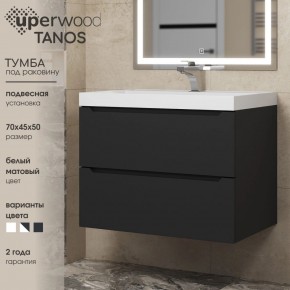 Тумба под раковину Uperwood Tanos 70 см, подвесная, черная матовая в Агрызе - agryz.mebel24.online | фото 3
