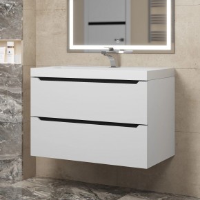 Тумба под раковину Uperwood Tanos 80 см, подвесная, белая/графит в Агрызе - agryz.mebel24.online | фото