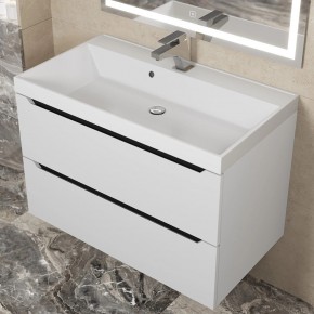 Тумба под раковину Uperwood Tanos 80 см, подвесная, белая/графит в Агрызе - agryz.mebel24.online | фото 8