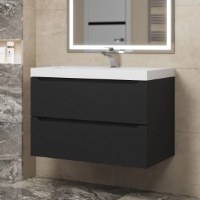 Тумба под раковину Uperwood Tanos 80 см, подвесная, черная матовая в Агрызе - agryz.mebel24.online | фото