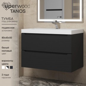 Тумба под раковину Uperwood Tanos 80 см, подвесная, черная матовая в Агрызе - agryz.mebel24.online | фото 3