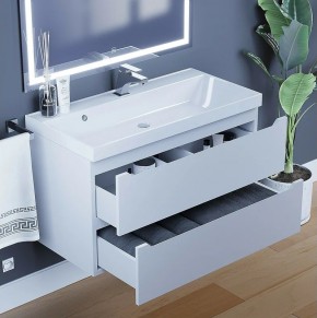 Тумба под раковину Uperwood Tanos 90 см, подвесная, белая матовая в Агрызе - agryz.mebel24.online | фото 4