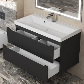 Тумба под раковину Uperwood Tanos 90 см, подвесная, черная матовая в Агрызе - agryz.mebel24.online | фото 10