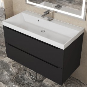 Тумба под раковину Uperwood Tanos 90 см, подвесная, черная матовая в Агрызе - agryz.mebel24.online | фото 11
