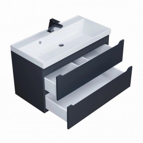 Тумба под раковину Uperwood Tanos 90 см, подвесная, черная матовая в Агрызе - agryz.mebel24.online | фото 2