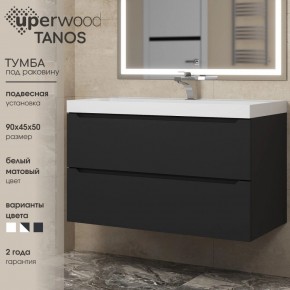 Тумба под раковину Uperwood Tanos 90 см, подвесная, черная матовая в Агрызе - agryz.mebel24.online | фото 3