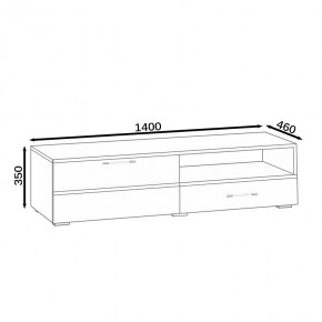 Тумба под ТВ Ларго 1,4, цвет корпус дуб сонома/фасады МДФ белый глянец, ШхГхВ 140х46х35 см., НЕ универсальная сборка в Агрызе - agryz.mebel24.online | фото 10