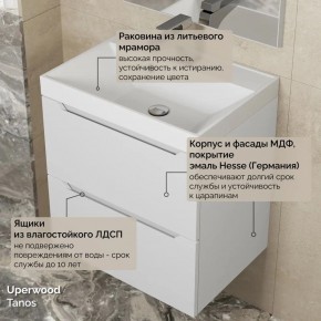 Тумба с раковиной Uperwood Tanos 50 см, подвесная, белая матовая в Агрызе - agryz.mebel24.online | фото 6