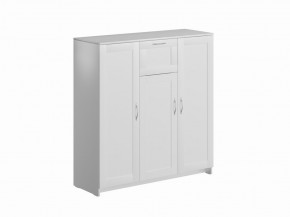Тумба СИРИУС трехдверная с одним ящиком, цвет белый в Агрызе - agryz.mebel24.online | фото
