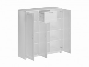 Тумба СИРИУС трехдверная с одним ящиком, цвет белый в Агрызе - agryz.mebel24.online | фото 2