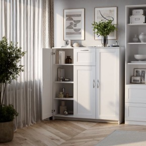 Тумба СИРИУС трехдверная с одним ящиком, цвет белый в Агрызе - agryz.mebel24.online | фото 4