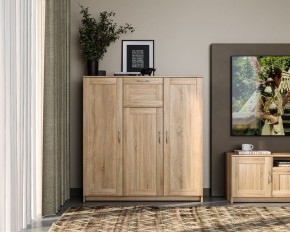 Тумба СИРИУС трехдверная с одним ящиком, цвет Дуб Сонома в Агрызе - agryz.mebel24.online | фото 4