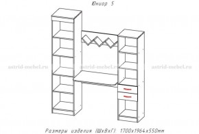 ЮНИОР-5 Уголок школьника (ЦРК.ЮНР.05) в Агрызе - agryz.mebel24.online | фото 2