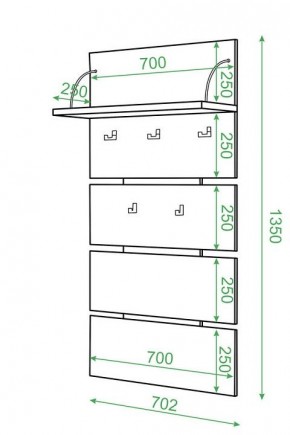 Вешалка настенная Домино нельсон СТ-50 в Агрызе - agryz.mebel24.online | фото 2