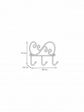 ВН 275 Ч Вешалка настенная "Кружева 3" Черный в Агрызе - agryz.mebel24.online | фото 2